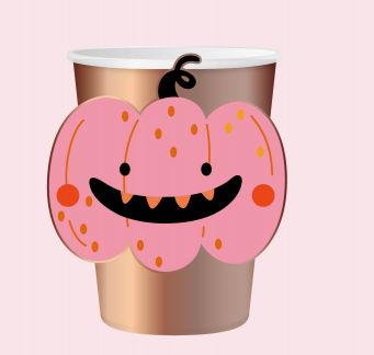 Halloween Pink Party Themed Disposable Paper Cups HW-001